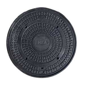 Poklop kruhový kompozitní MEA B125 černý průměr 600 mm