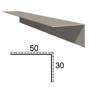 Rohová lišta z poplastovaného plechu Viplanyl 30x50 mm, r. š. 80 mm