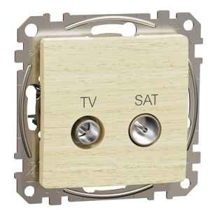 Zásuvka anténní koncová Schneider Sedna Design TV/SAT 4 dB bříza
