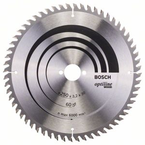 Kotouč pilový Bosch Optiline Wood 250×30×3,2 mm 60 z.