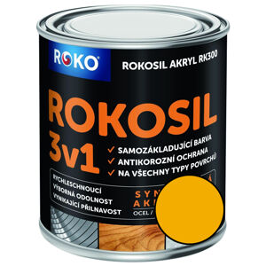 Barva samozákladující Rokosil akryl 3v1 RK 300 6200 žlutá světlá, 3 l