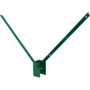 Bavolet oboustranný tvaru V Pilofor Zn + PVC zelený na sloupek 60×60 mm
