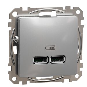 Zásuvka nabíjecí USB Schneider Sedna Design 2× USB A aluminium