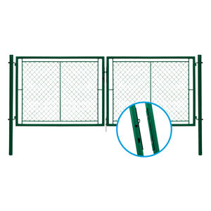 Brána dvoukřídlá Ideal Zn + PVC zelená šířka 3,037 m výška 1,45 m