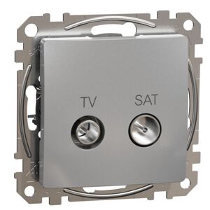 Zásuvka anténní koncová Schneider Sedna Design TV/SAT 4 dB aluminium
