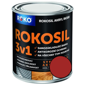 Barva samozákladující Rokosil akryl 3v1 RK 300 8190 červená tmavá, 0,6 l