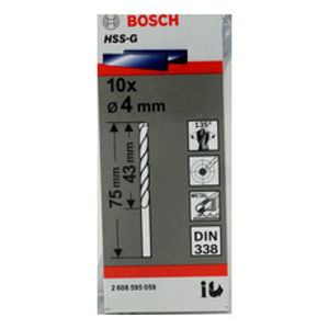 Vrták do kovu Bosch HSS-G DIN 338 4×43×75 mm 10 ks
