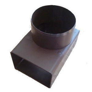 Koleno k atikovému vtoku PVC 65×100 mm, výstup průměr 100 mm