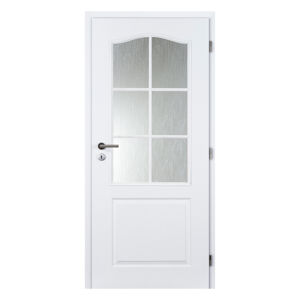 Dveře částečně prosklené profilované Doornite Socrates bílé pravé 600 mm