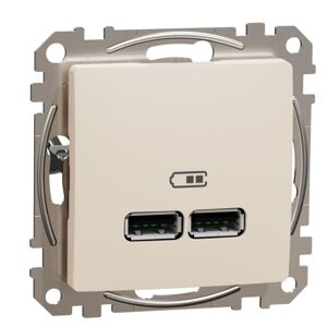 Zásuvka nabíjecí USB Schneider Sedna Design 2× USB A béžová
