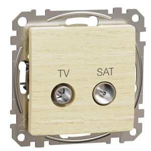 Zásuvka anténní koncová Schneider Sedna Design TV/SAT 7 dB bříza