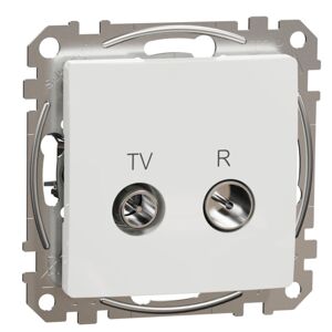 Zásuvka anténní průběžná Schneider Sedna Design TV/R 10 dB bílá