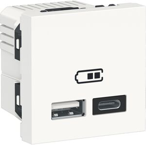 Zásuvka nabíjecí USB Schneider Unica Nová 1× USB A, 1× USB C bílá