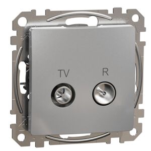 Zásuvka anténní koncová Schneider Sedna Design TV/R 4 dB aluminium